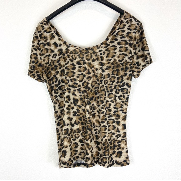 MissMoly Leopard Print Shirt Sleeve Blouse Size XL - Picture 2 of 7